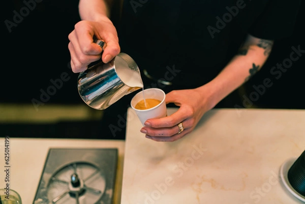 Obraz Latte art being poured