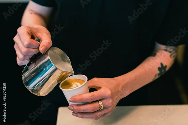 Obraz Latte art being poured