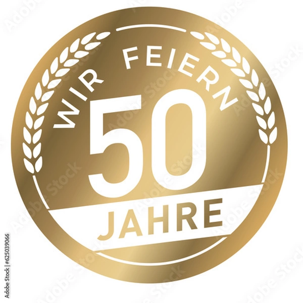 Fototapeta Button Wir feiern 50 Jahre Gold
