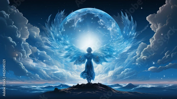 Obraz A creative illustration of the ozone layer as a guardian angel protecting the Earth Generative AI