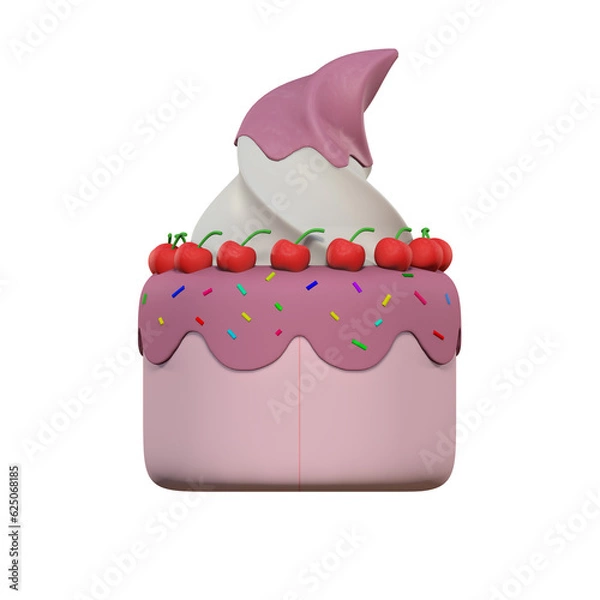 Obraz 3D birthday cake