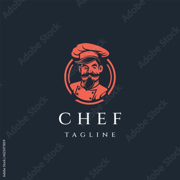 Obraz Kitchen chef logo design vector illustration