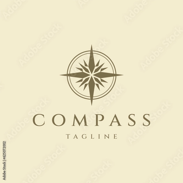 Fototapeta Compass logo design vector illustration