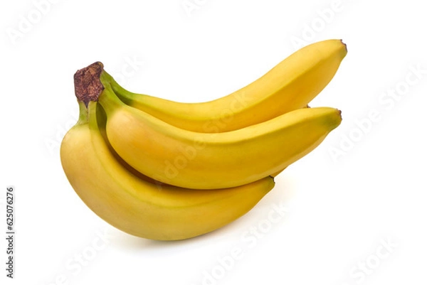 Fototapeta Bananas, tropical fruits isolated on white background.