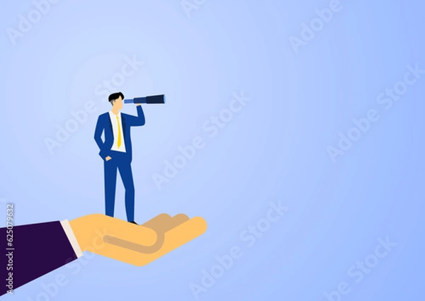 Fototapeta Business goal achievement, Career ladder progress and advancement, Professional competition, Success in business. Vector illustration flat