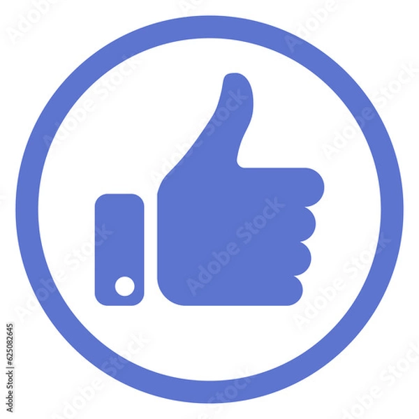 Fototapeta Round like icon. Thumb up internet symbol