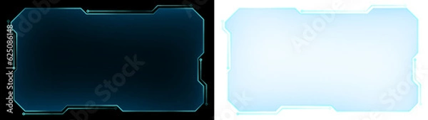 Obraz futuristic interface frame blue glow with circuit transparent background