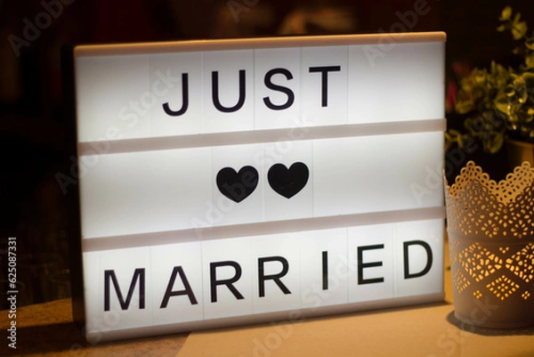 Obraz schild hochzeit