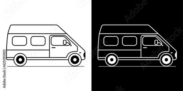 Fototapeta Vector illustration of a camper. Motorhome.