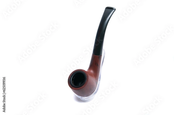 Fototapeta Smoke Pipe on White Background