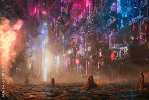 Fototapeta Magical and charming buildings.
Generative AI