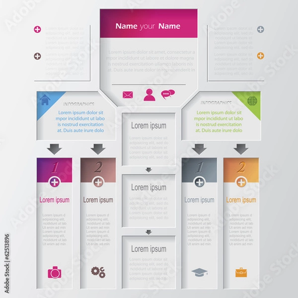 Obraz Vector multilevel infographic design template