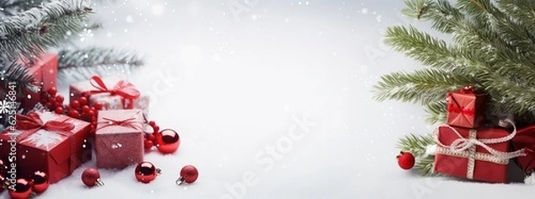 Obraz beautiful composition with Christmas ornaments on a white background