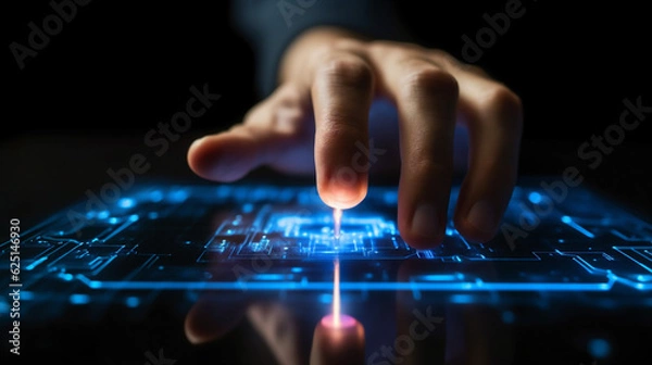 Obraz Finger touching a digital screen