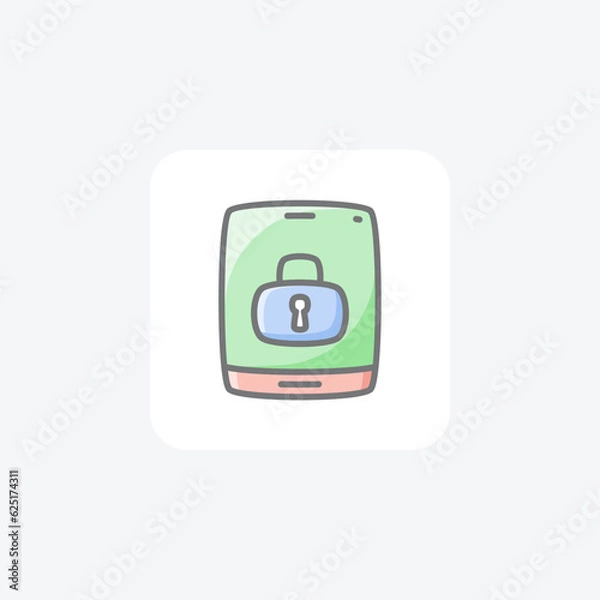 Fototapeta Mobile Lock Awesome Lineal Icon