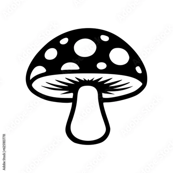 Obraz Agaric mushroom silhouette icon vector illustration