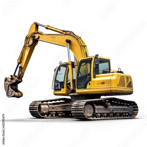 Obraz Excavator in white background, AI generated Image