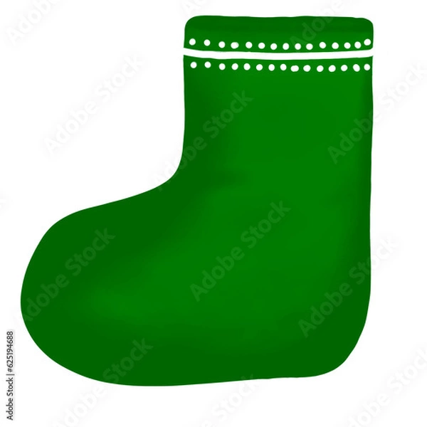 Obraz green christmas sock