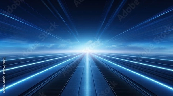 Fototapeta abstract blue background with rays