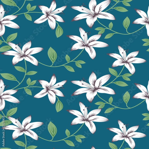 Fototapeta seamless vector flower and cheeks design pattern on background