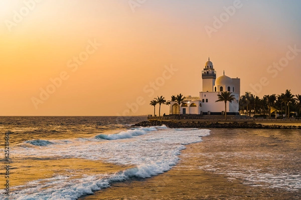Obraz Island Mosque Jeddah during sunset
