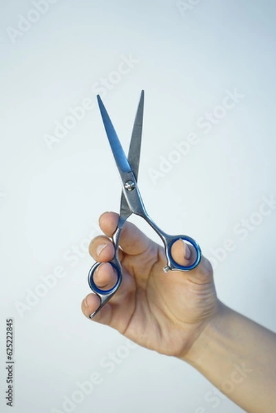 Fototapeta hand with scissors