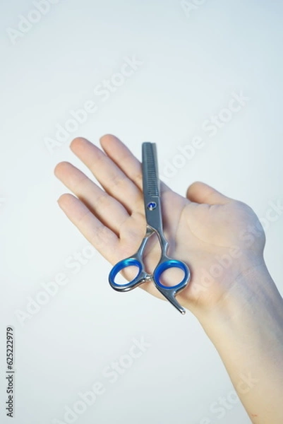 Fototapeta scissors in hand