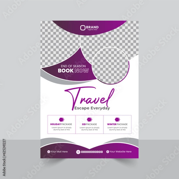 Obraz Travel Flyer Design Template