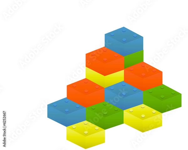 Fototapeta Building Blocks 3D Cube High Resolution Digital