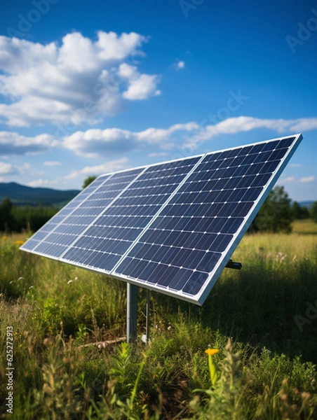 Obraz Solar pannels and clean energy, created with generative AI technology