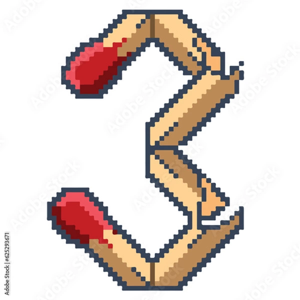 Fototapeta Numbers of matchstick font design in vector illustration