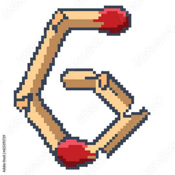 Fototapeta Numbers of matchstick font design in vector illustration