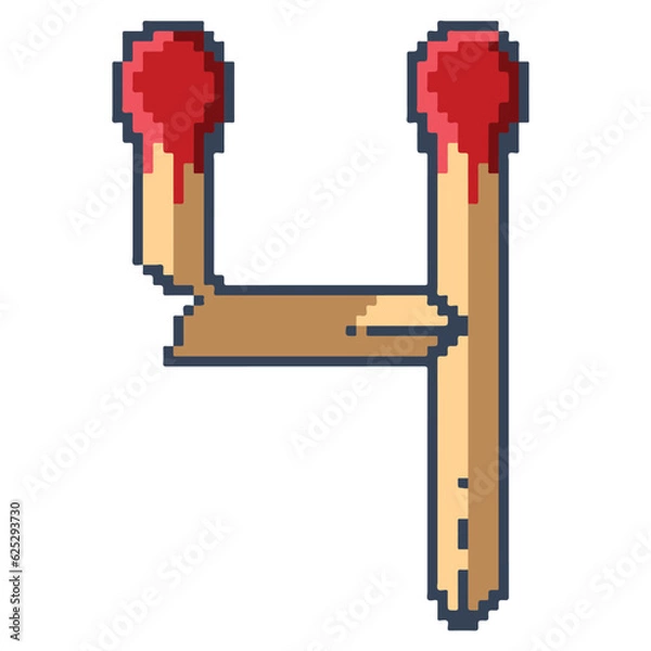 Fototapeta Numbers of matchstick font design in vector illustration