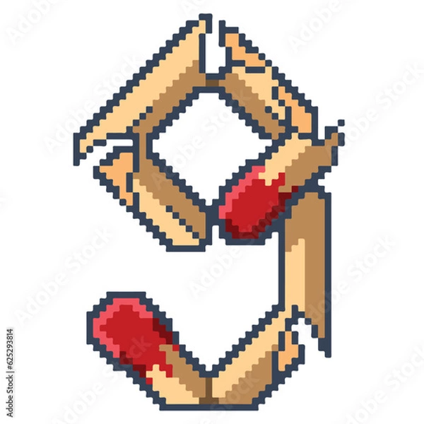 Fototapeta Numbers of matchstick font design in vector illustration