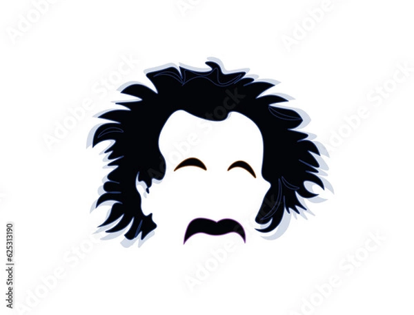Fototapeta Albert, famous scientist and author of the theory of relativity.  Albert  and his tongue caricature portrait