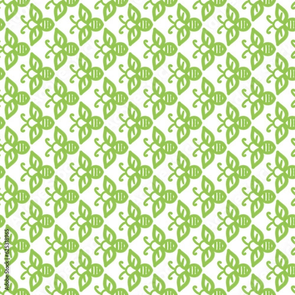 Obraz Green Bees Seamless Pattern on White Background 