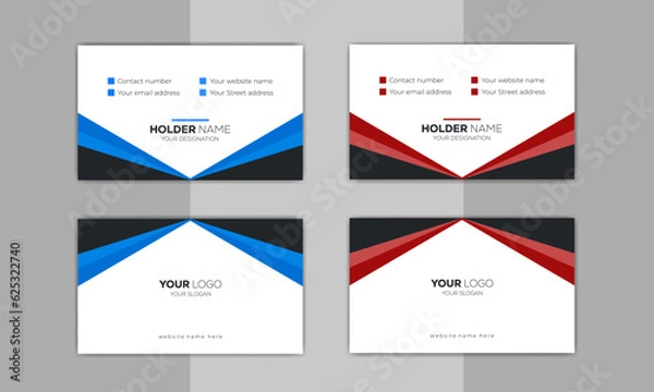 Fototapeta Corporate Business Card Design Template, Double-sided creative business card template, Modern Creative Business Card Template, Developer Designer Visiting Card Design ideas for personal identity