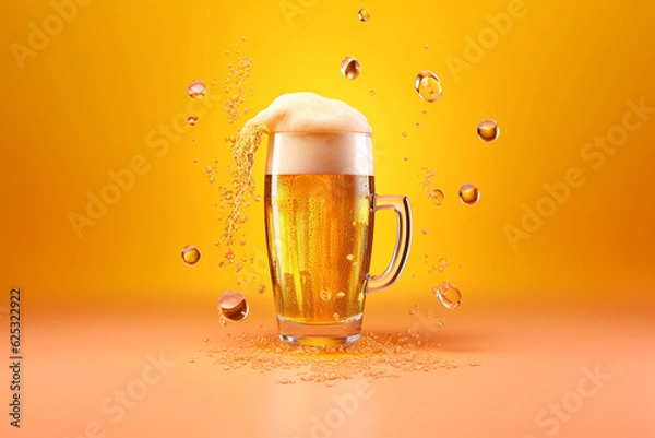 Fototapeta International beer day. an annual holiday held on first Friday in August. To get together with friends and enjoy taste of beer. celebrating beers of all nations together on same day. Generative AI