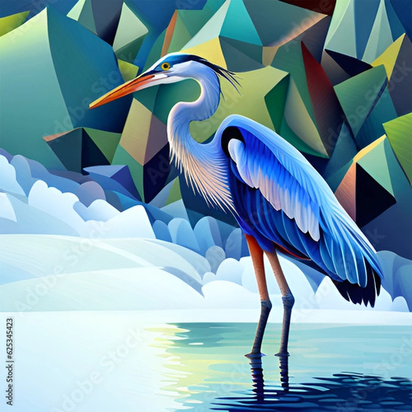 Obraz Grey heron - Generative AI