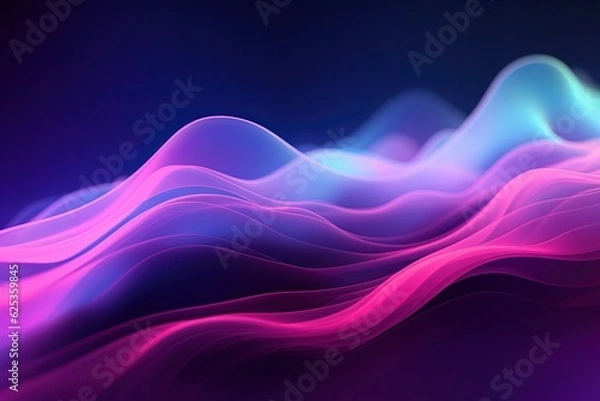 Fototapeta abstract futuristic background with gold PINK blue glowing neon moving high speed wave lines and bokeh lights. Data transfer concept Fantastic wallpaper