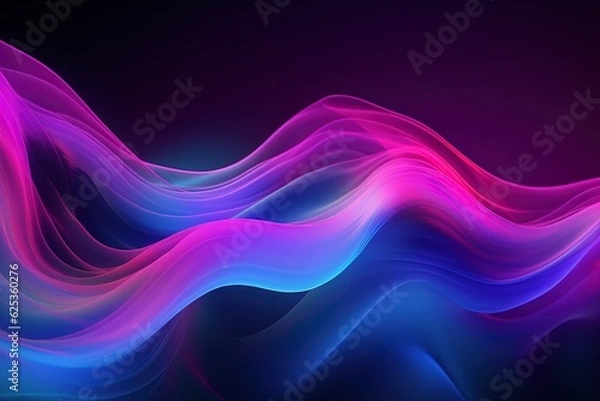 Fototapeta abstract futuristic background with pink blue glowing neon moving high speed wave lines and bokeh lights. Data transfer concept Fantastic wallpaper