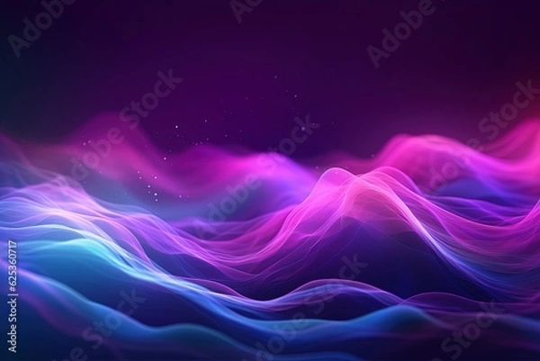 Fototapeta abstract futuristic background with pink blue glowing neon moving high speed wave lines and bokeh lights. Data transfer concept Fantastic wallpaper