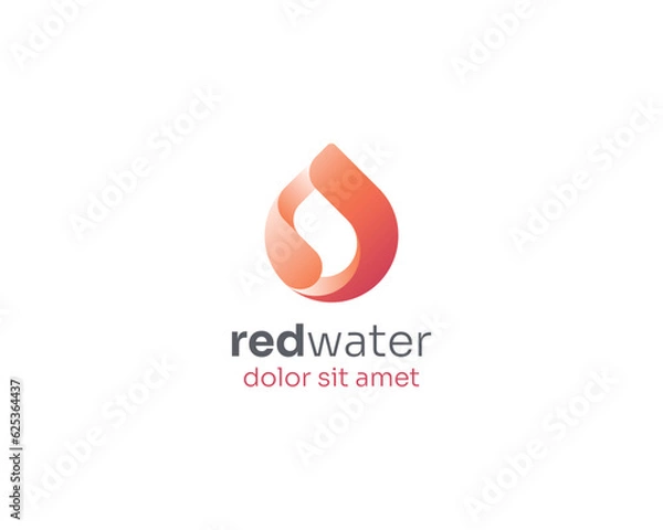 Fototapeta Creative red water drop logo gradient