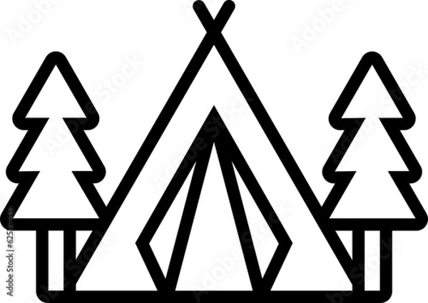 Obraz Campsite outline icon
