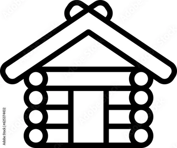 Obraz Log cabin outline icon