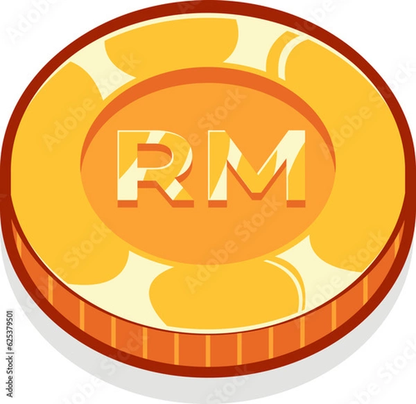 Obraz Ringgit Malaysia gold currency coin