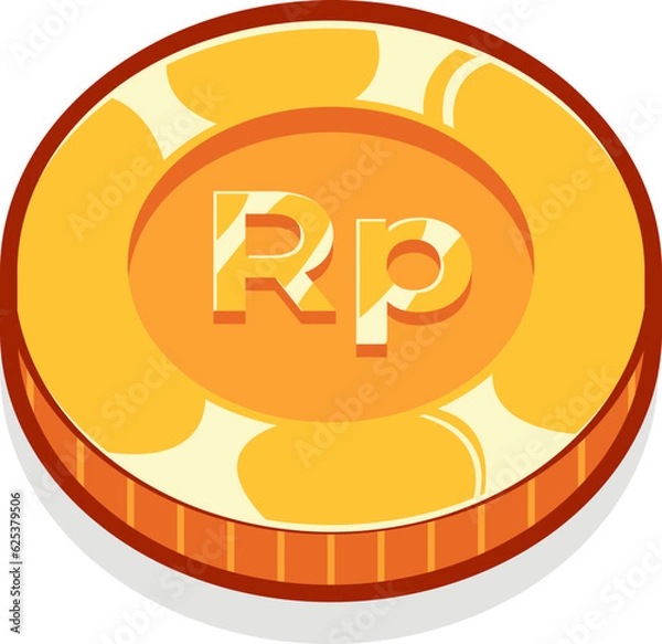 Obraz Indonesia Rupiah gold currency coin