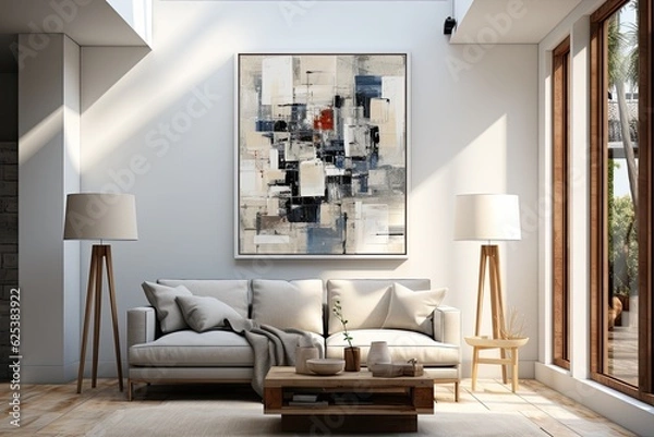 Obraz Embrace minimalism and simplicity, using clean lines and sparse elements to convey a sense of calm and clarity in the abstract composition