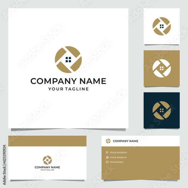 Fototapeta Simple Circle House Logo Design