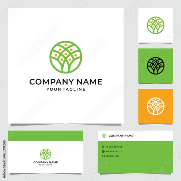 Fototapeta Simple Green Tree Logo Design
